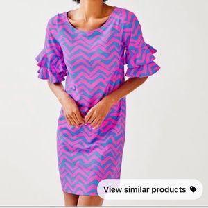 Lilly Pulitzer Bennet Blue Pop Up I Got Lucky Casual Dress Size Medium